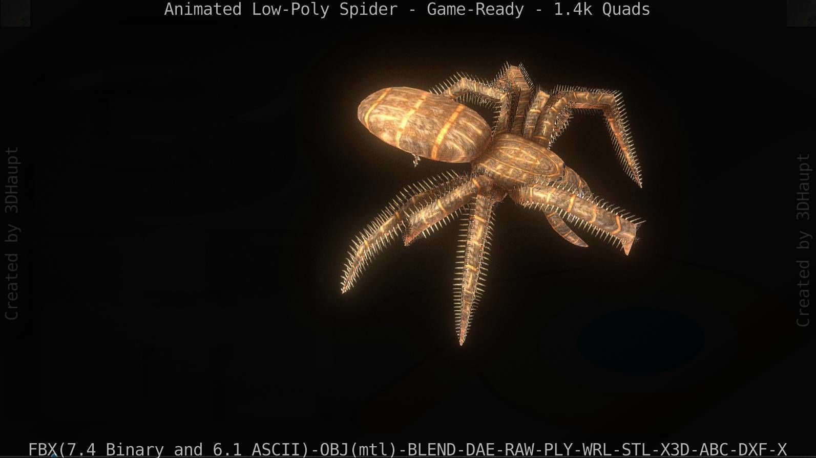 Spider Rigged and Game Ready Low-poly 3D model_24