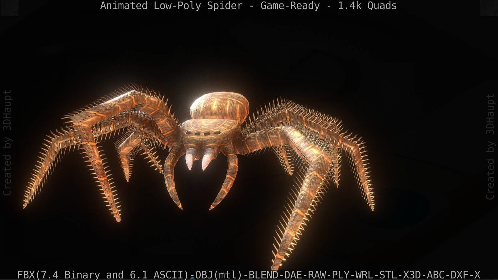 Spider Rigged and Game Ready Low-poly 3D model_56