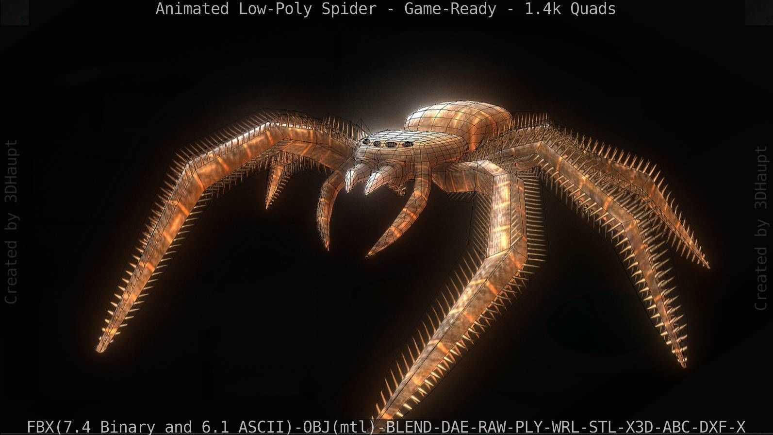 Spider Rigged and Game Ready Low-poly 3D model_115