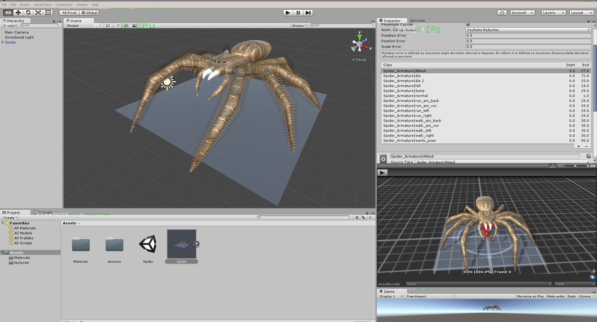 Spider Rigged and Game Ready Low-poly 3D model_6