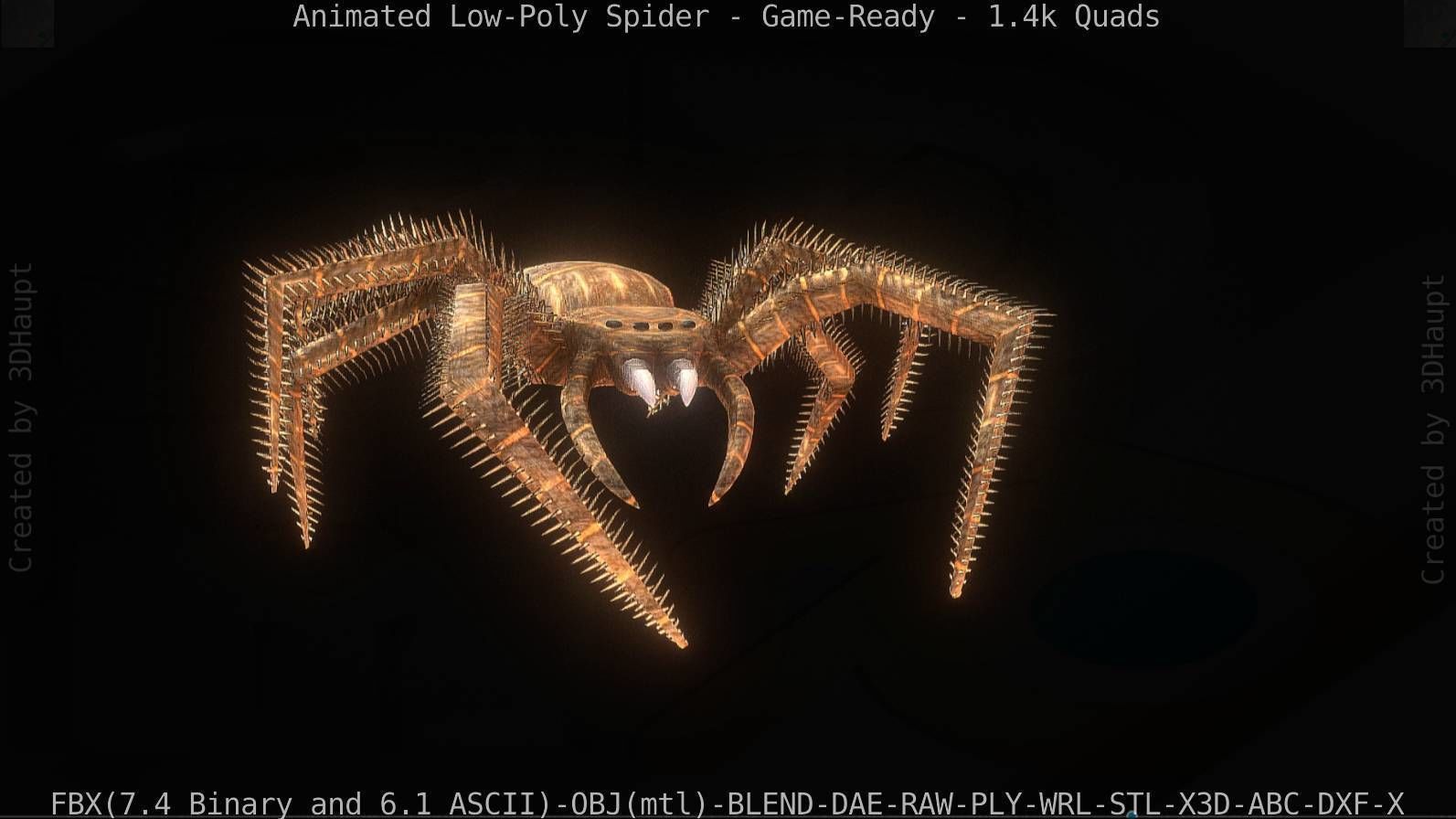Spider Rigged and Game Ready Low-poly 3D model_66