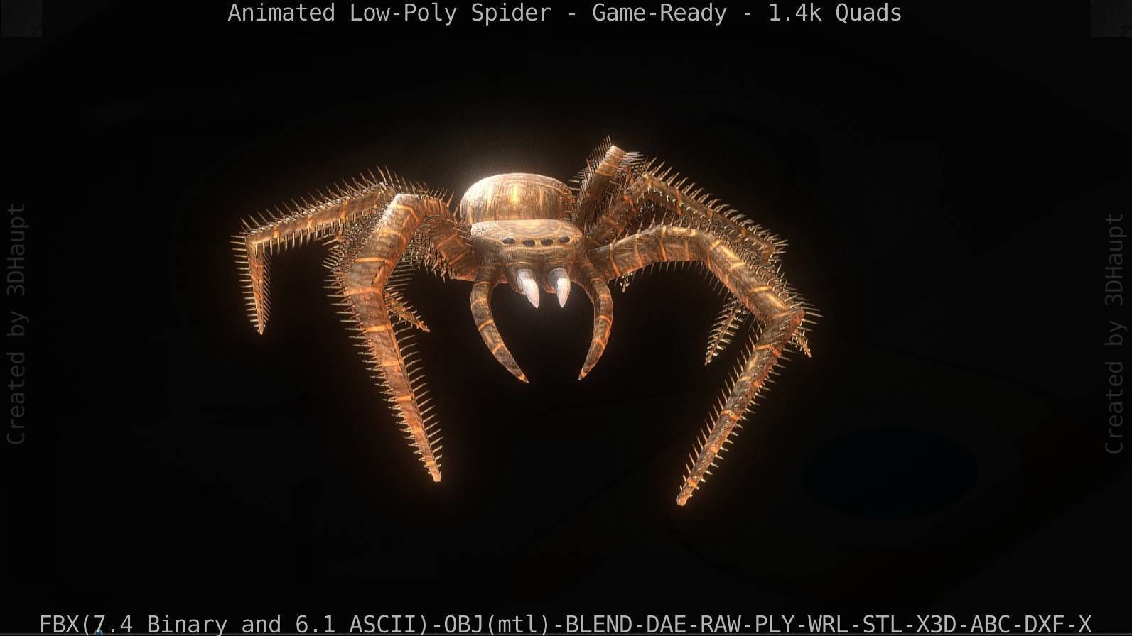 Spider Rigged and Game Ready Low-poly 3D model_19
