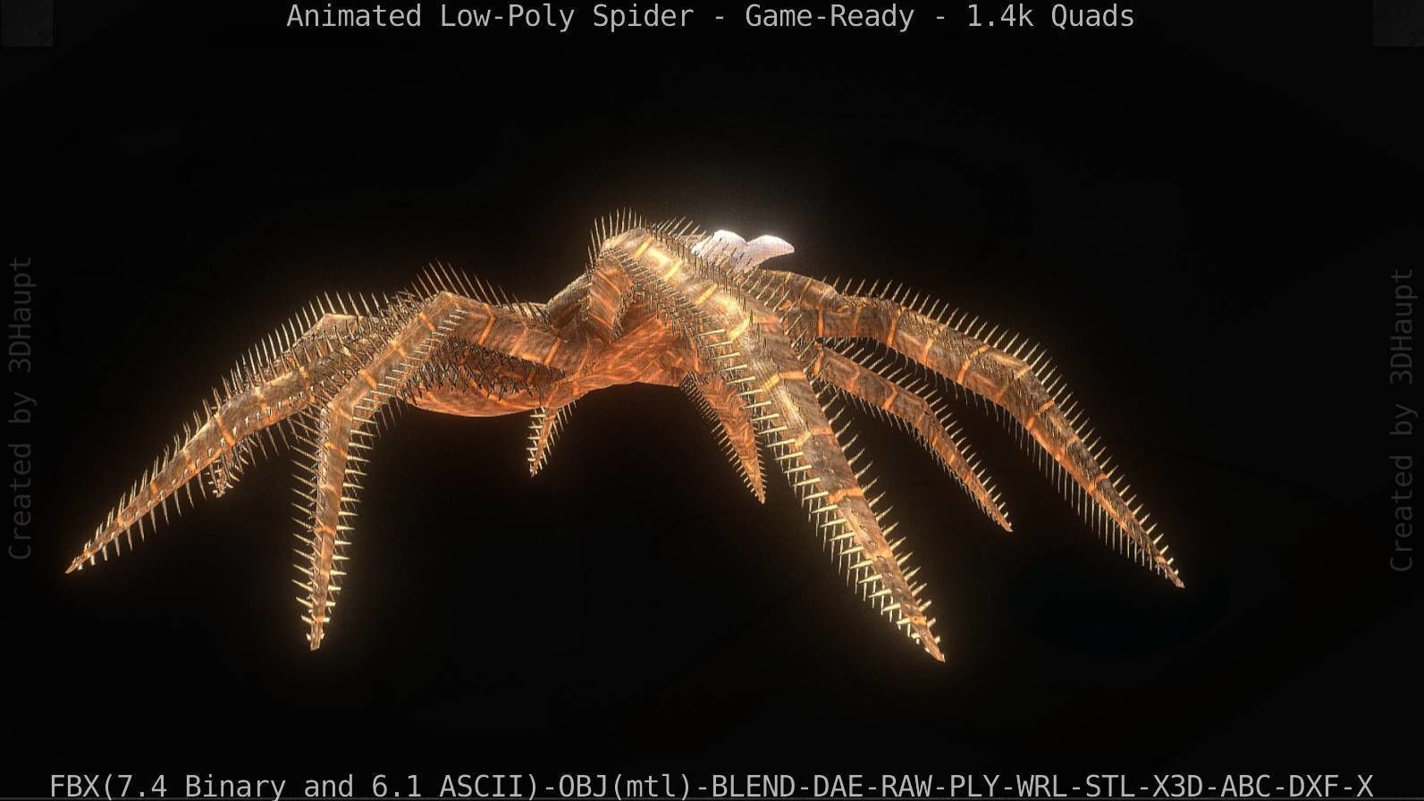 Spider Rigged and Game Ready Low-poly 3D model_68