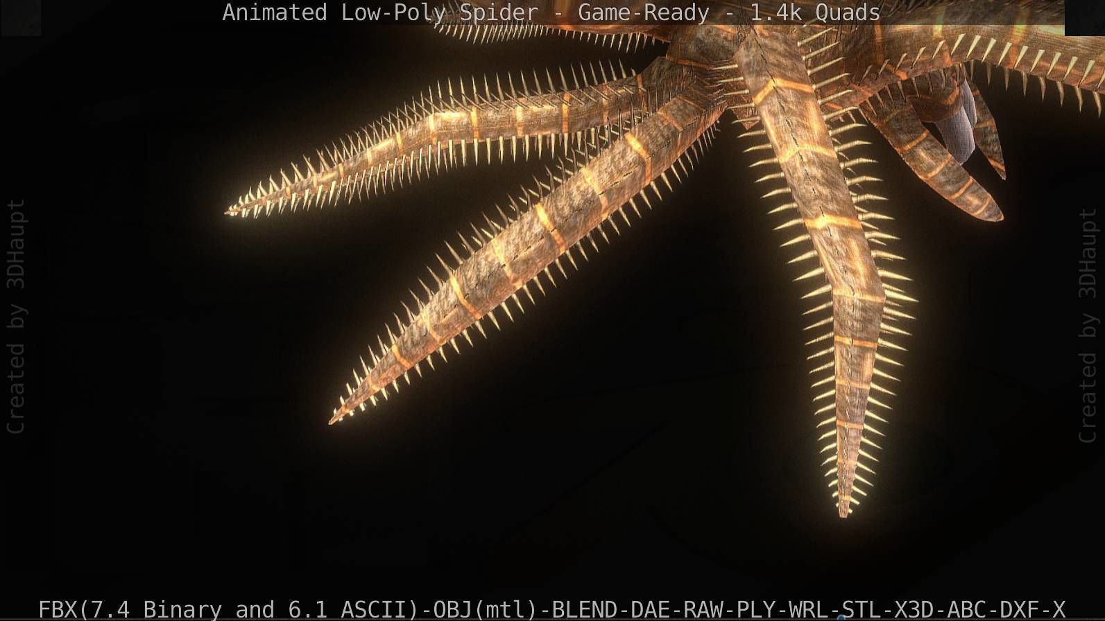 Spider Rigged and Game Ready Low-poly 3D model_26
