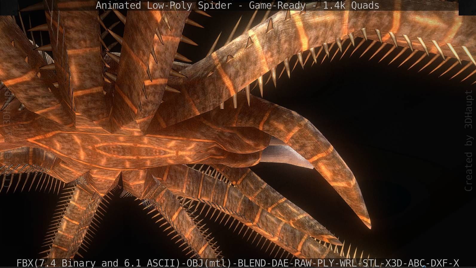 Spider Rigged and Game Ready Low-poly 3D model_40