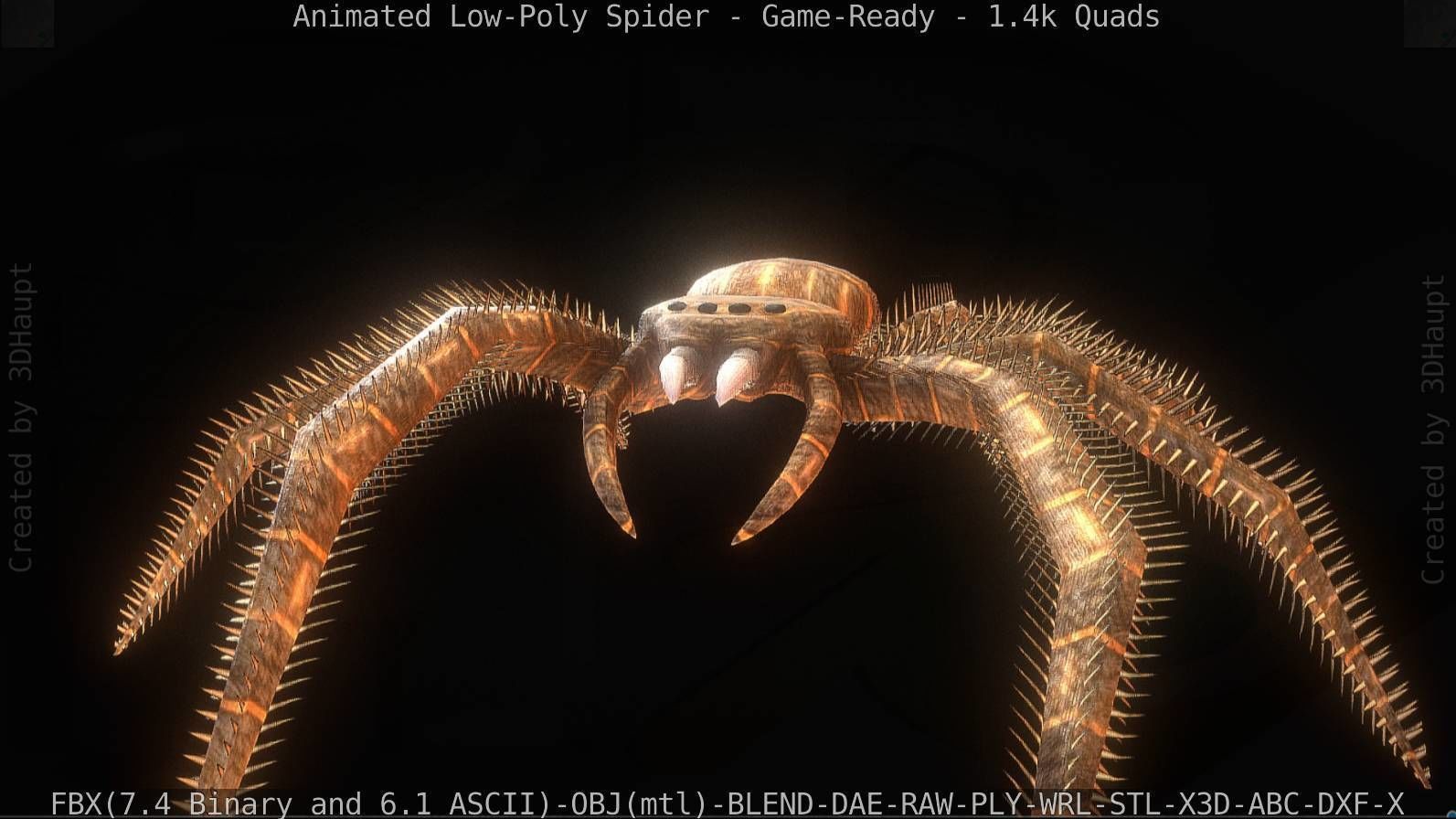 Spider Rigged and Game Ready Low-poly 3D model_74