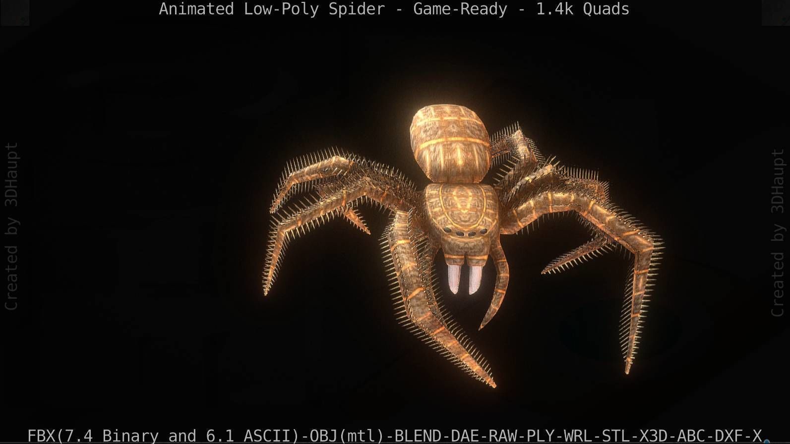 Spider Rigged and Game Ready Low-poly 3D model_25