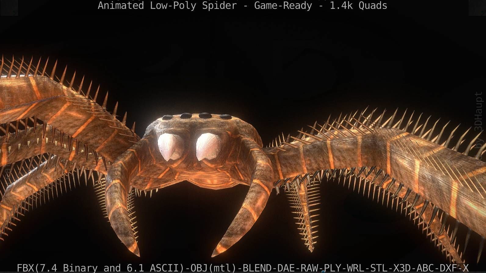 Spider Rigged and Game Ready Low-poly 3D model_42