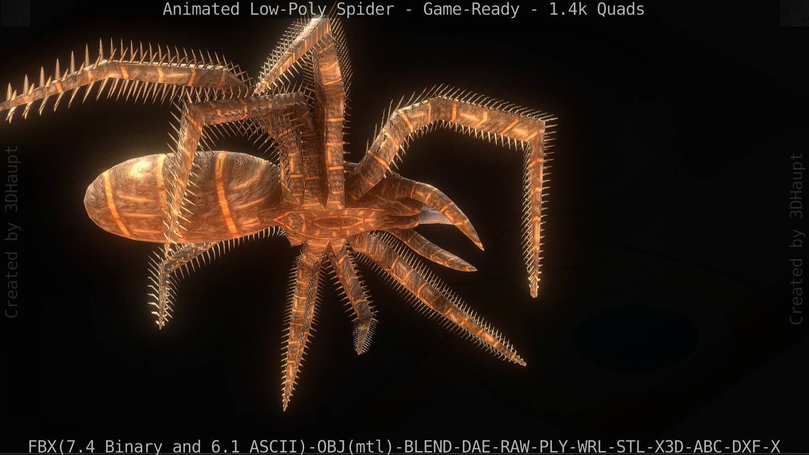 Spider Rigged and Game Ready Low-poly 3D model_46