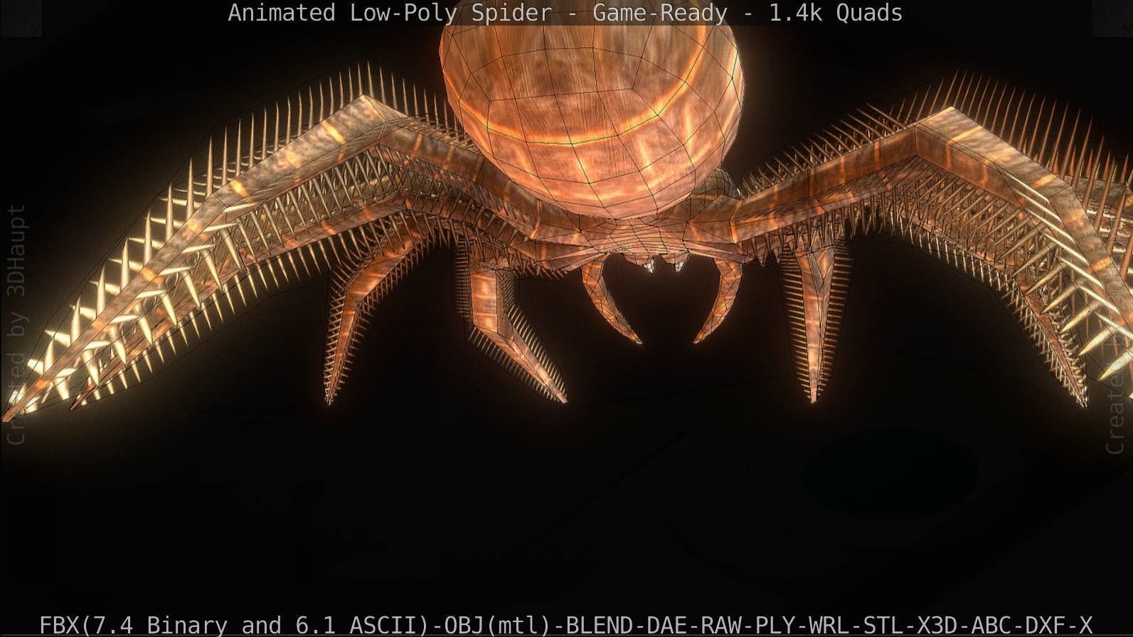 Spider Rigged and Game Ready Low-poly 3D model_117