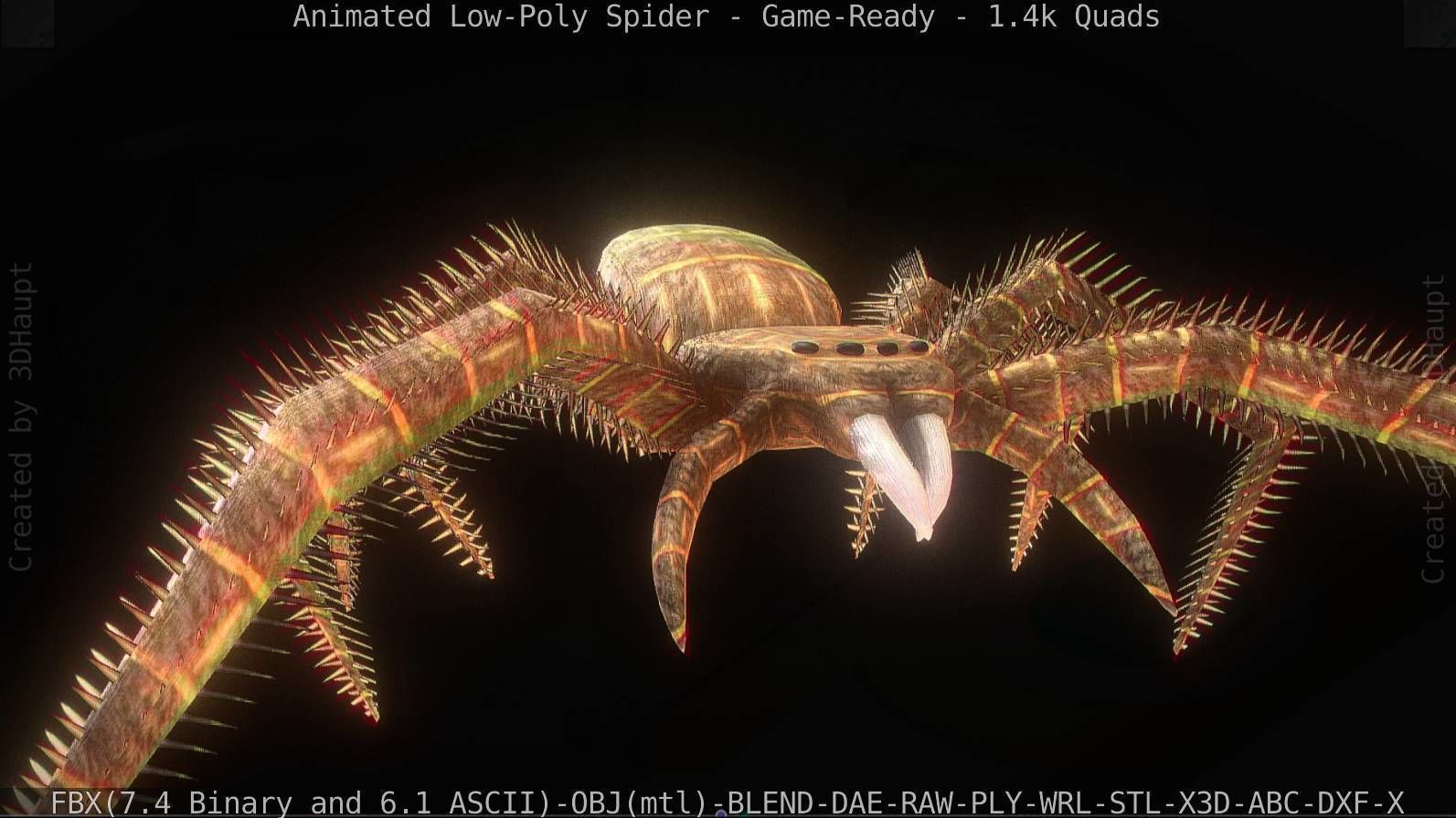 Spider Rigged and Game Ready Low-poly 3D model_67