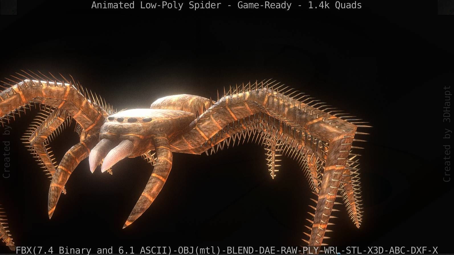 Spider Rigged and Game Ready Low-poly 3D model_69