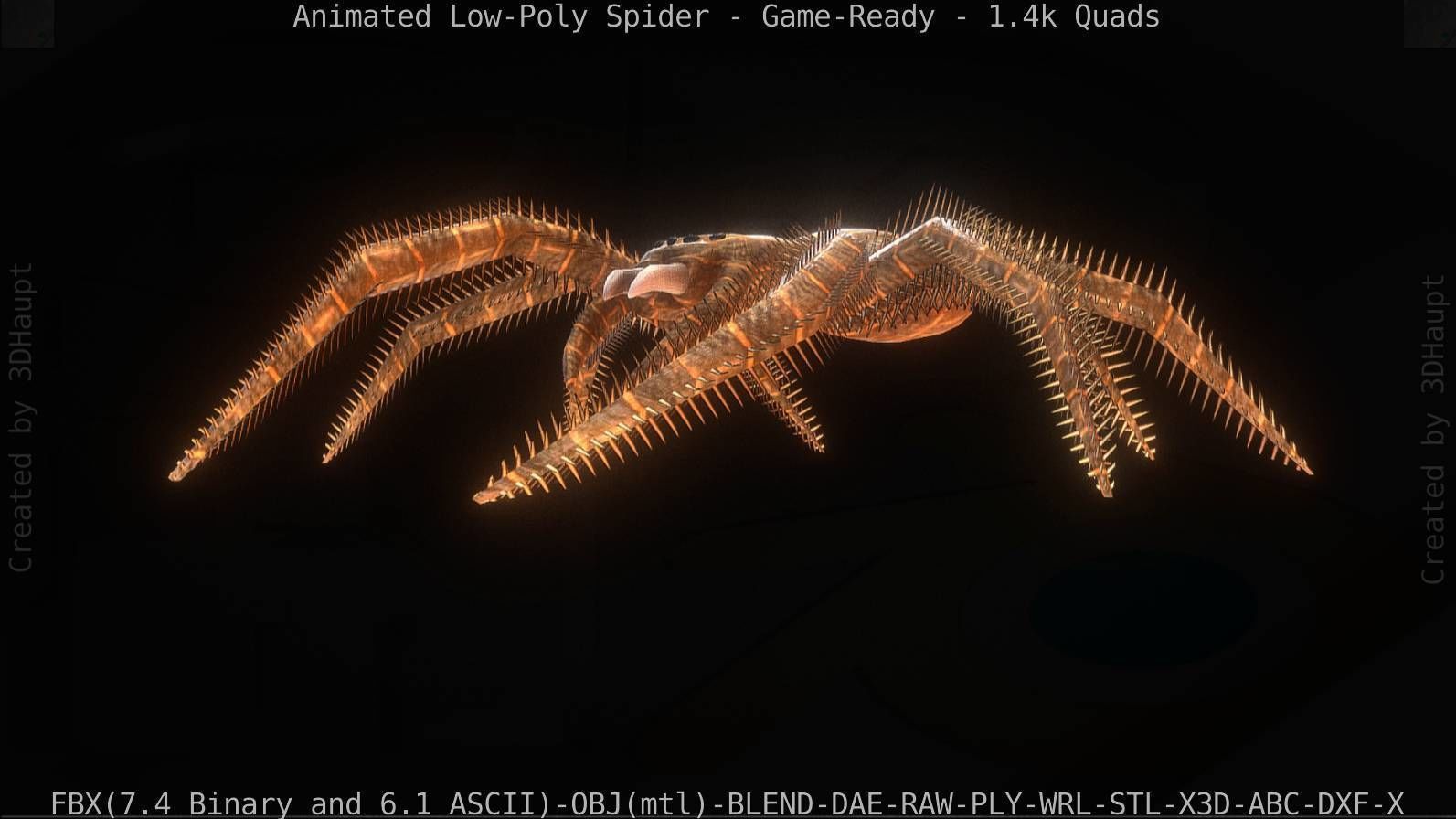 Spider Rigged and Game Ready Low-poly 3D model_110