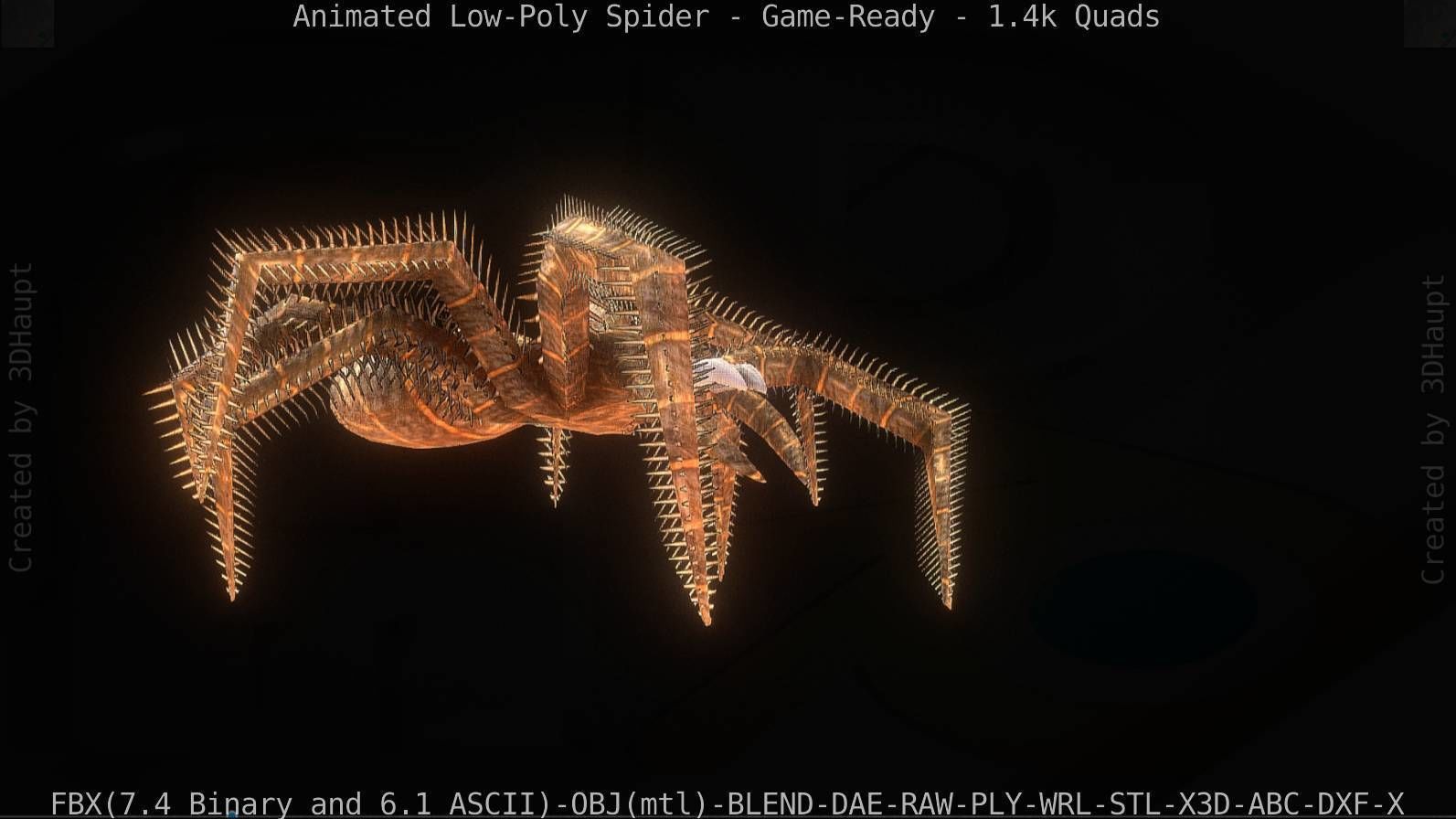 Spider Rigged and Game Ready Low-poly 3D model_49