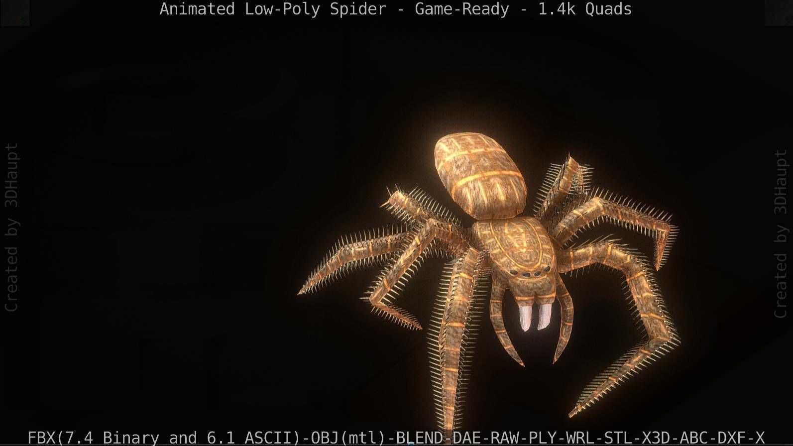 Spider Rigged and Game Ready Low-poly 3D model_27