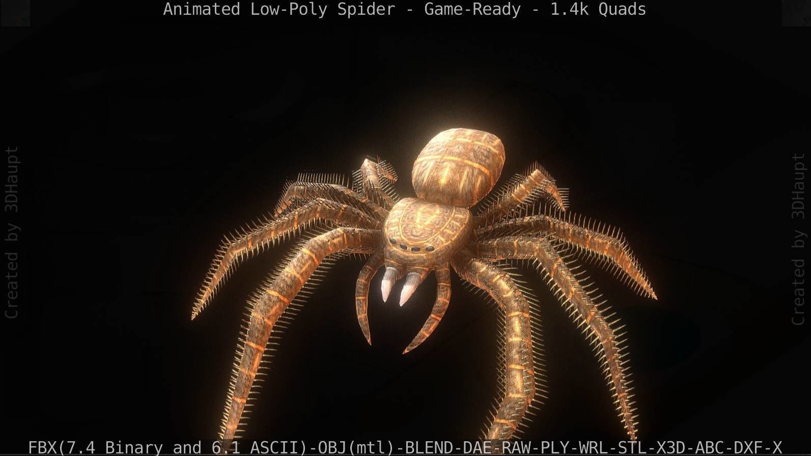 Spider Rigged and Game Ready Low-poly 3D model_29