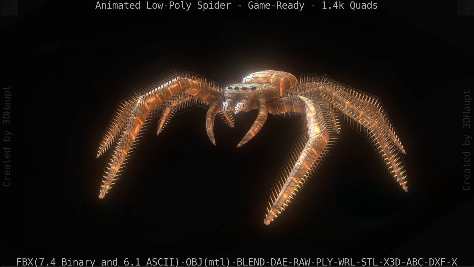 Spider Rigged and Game Ready Low-poly 3D model_109