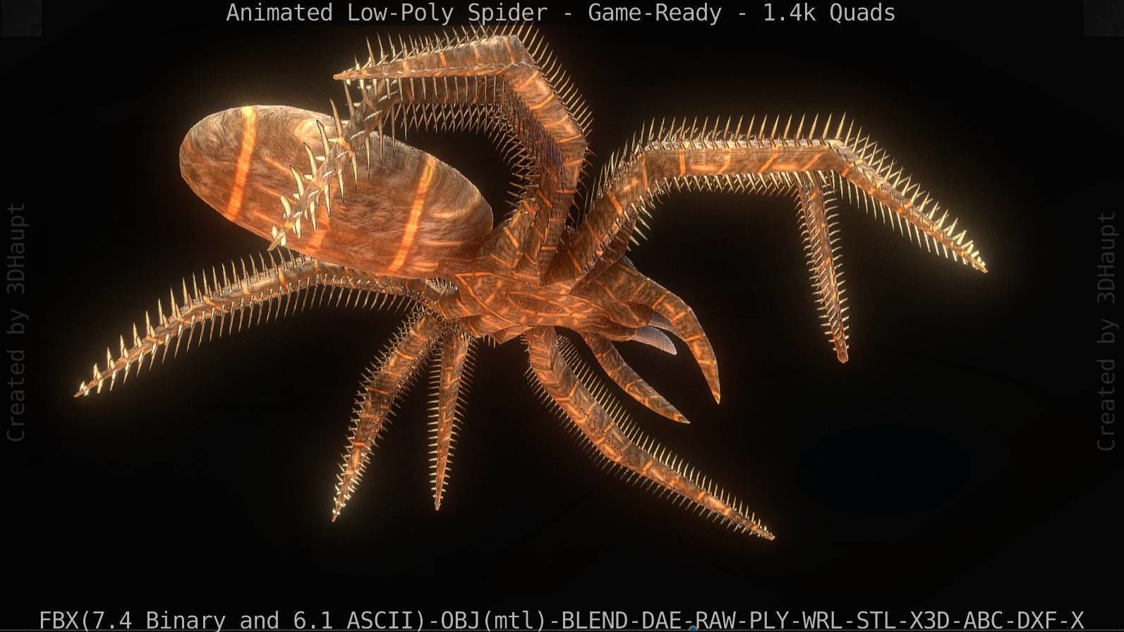 Spider Rigged and Game Ready Low-poly 3D model_48