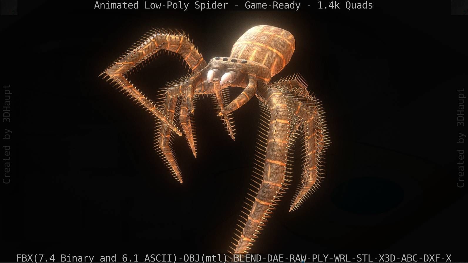 Spider Rigged and Game Ready Low-poly 3D model_28
