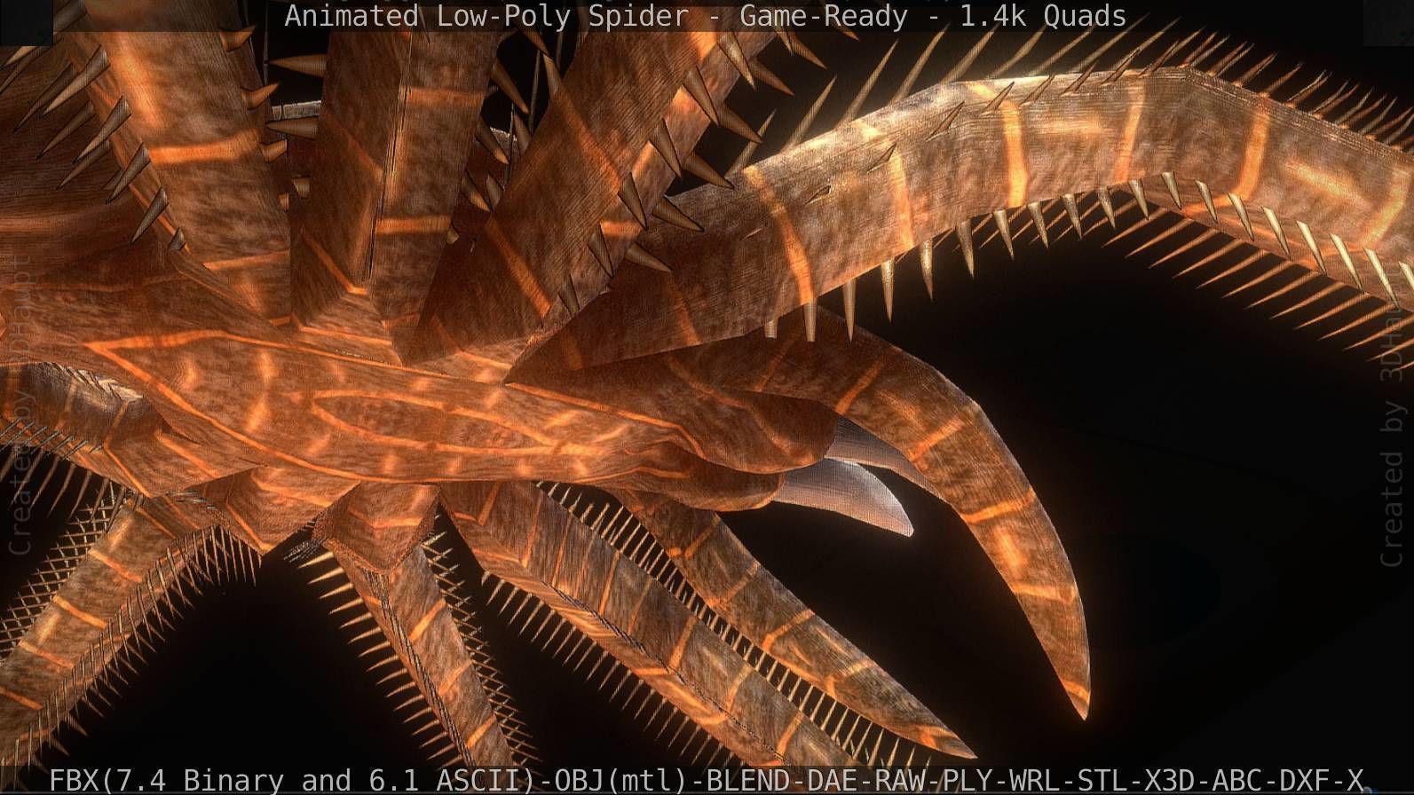 Spider Rigged and Game Ready Low-poly 3D model_41