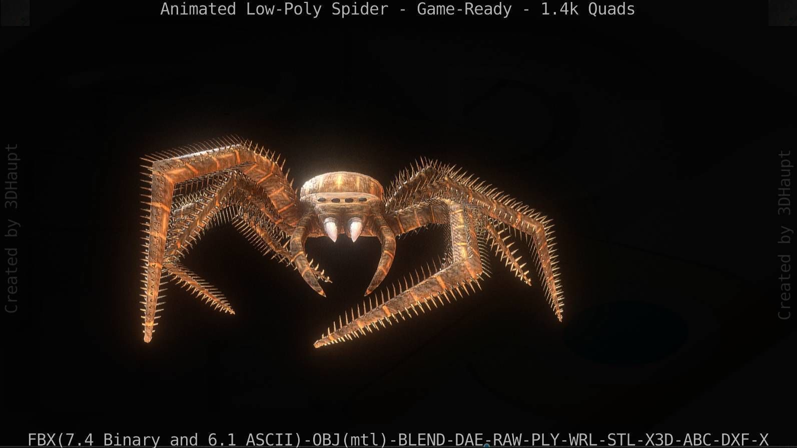 Spider Rigged and Game Ready Low-poly 3D model_52