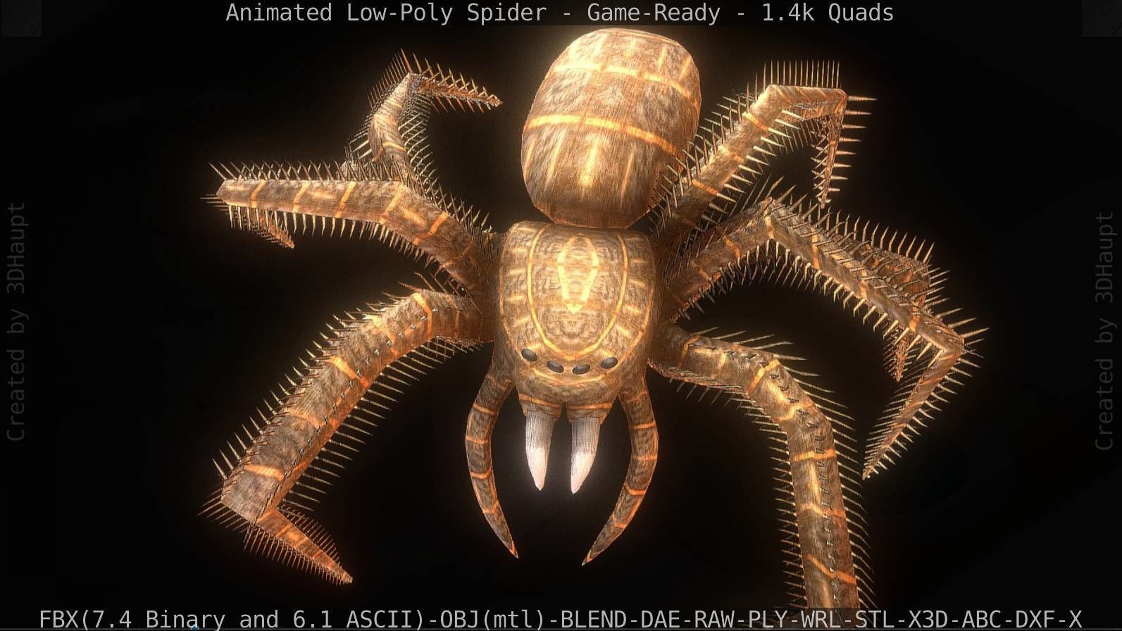 Spider Rigged and Game Ready Low-poly 3D model_73