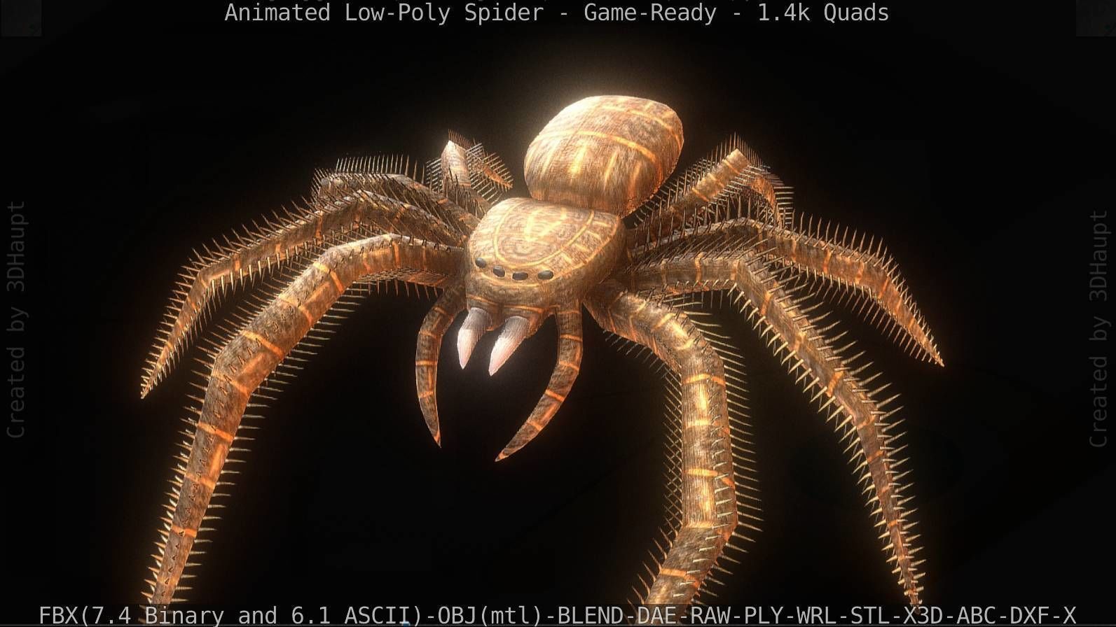 Spider Rigged and Game Ready Low-poly 3D model_37