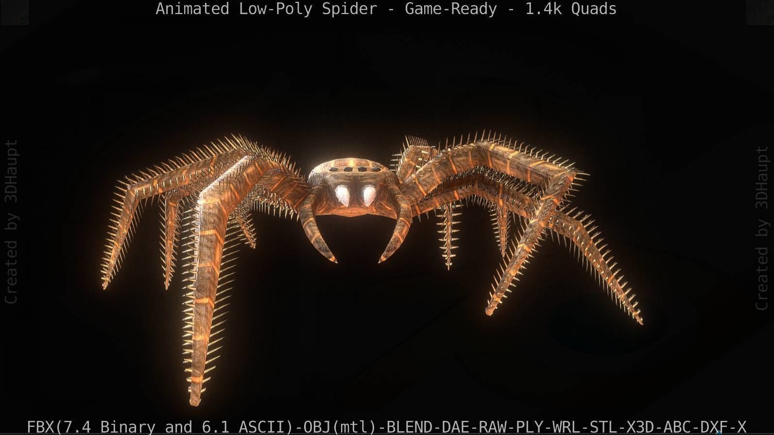 Spider Rigged and Game Ready Low-poly 3D model_60