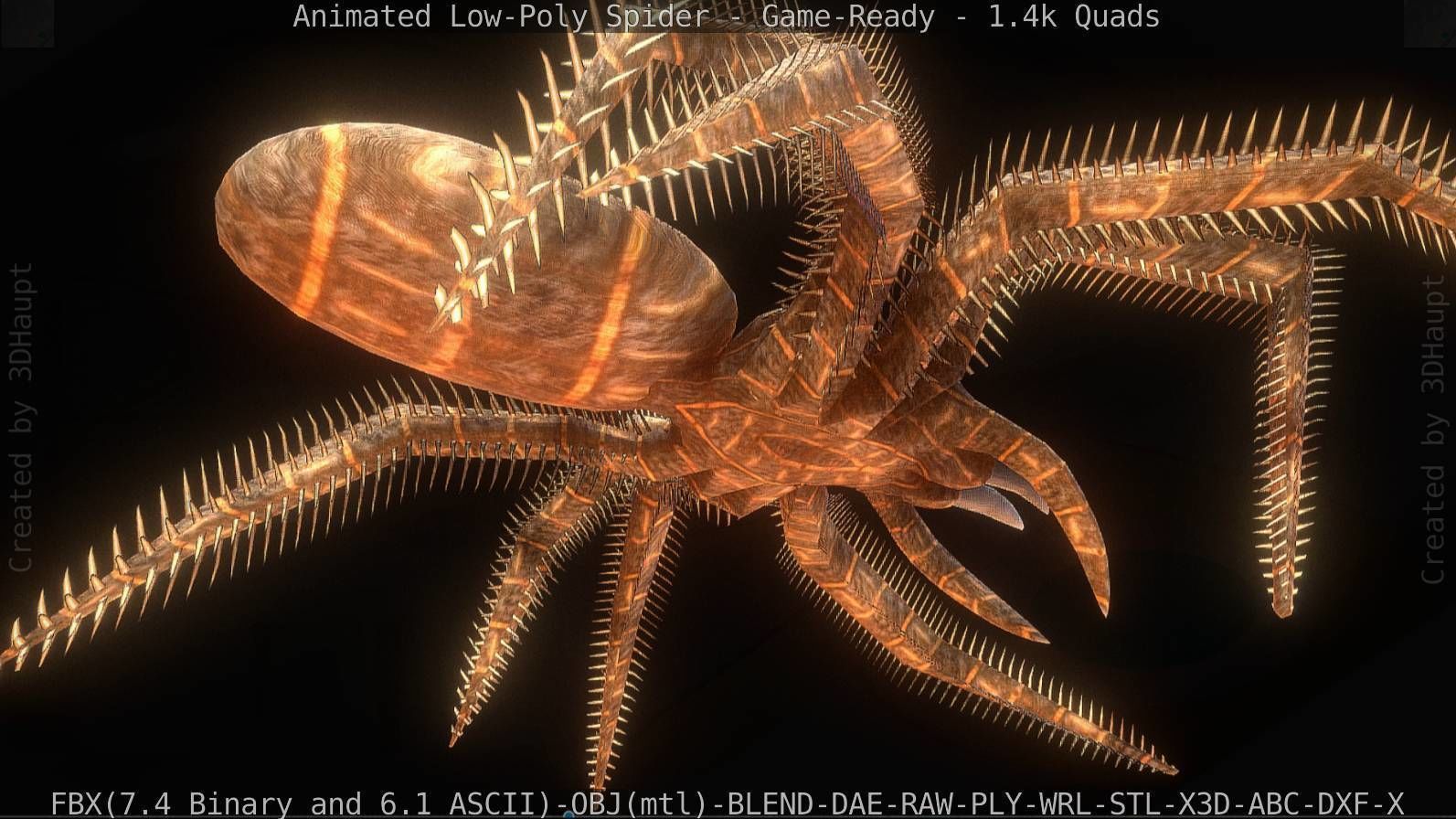 Spider Rigged and Game Ready Low-poly 3D model_45