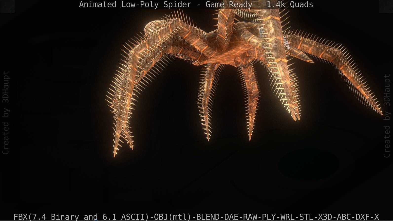 Spider Rigged and Game Ready Low-poly 3D model_70