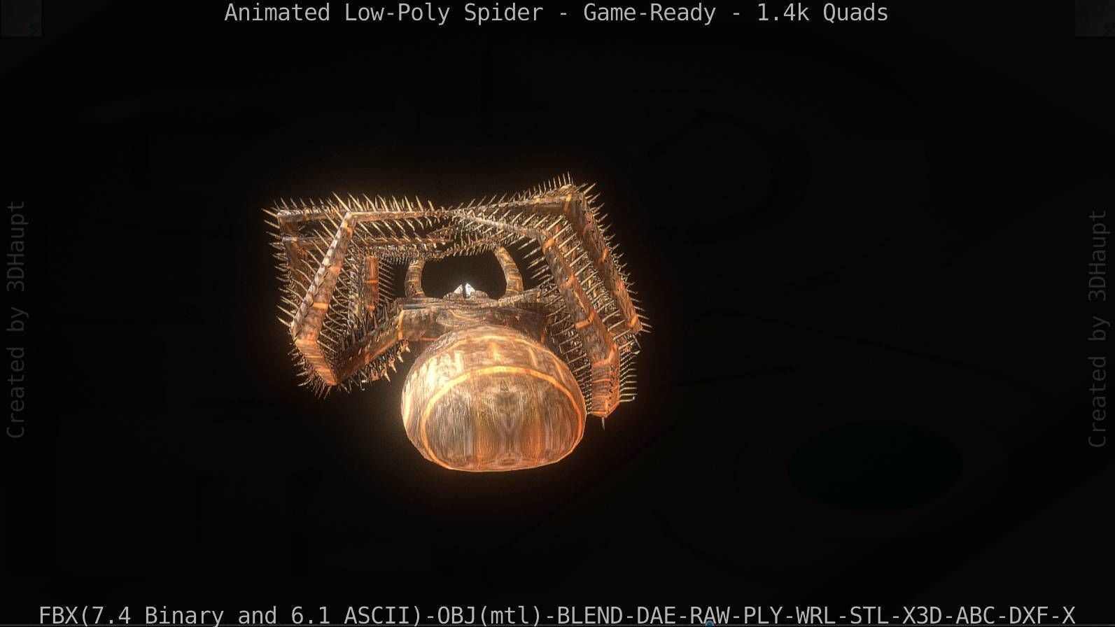 Spider Rigged and Game Ready Low-poly 3D model_18