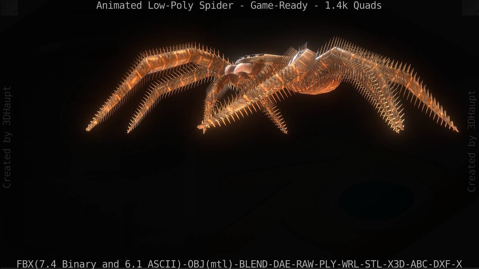 Spider Rigged and Game Ready Low-poly 3D model_104