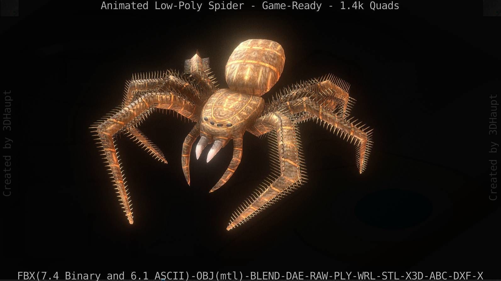 Spider Rigged and Game Ready Low-poly 3D model_65