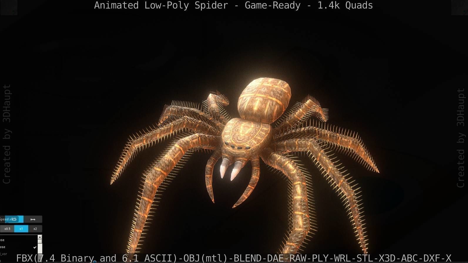 Spider Rigged and Game Ready Low-poly 3D model_31