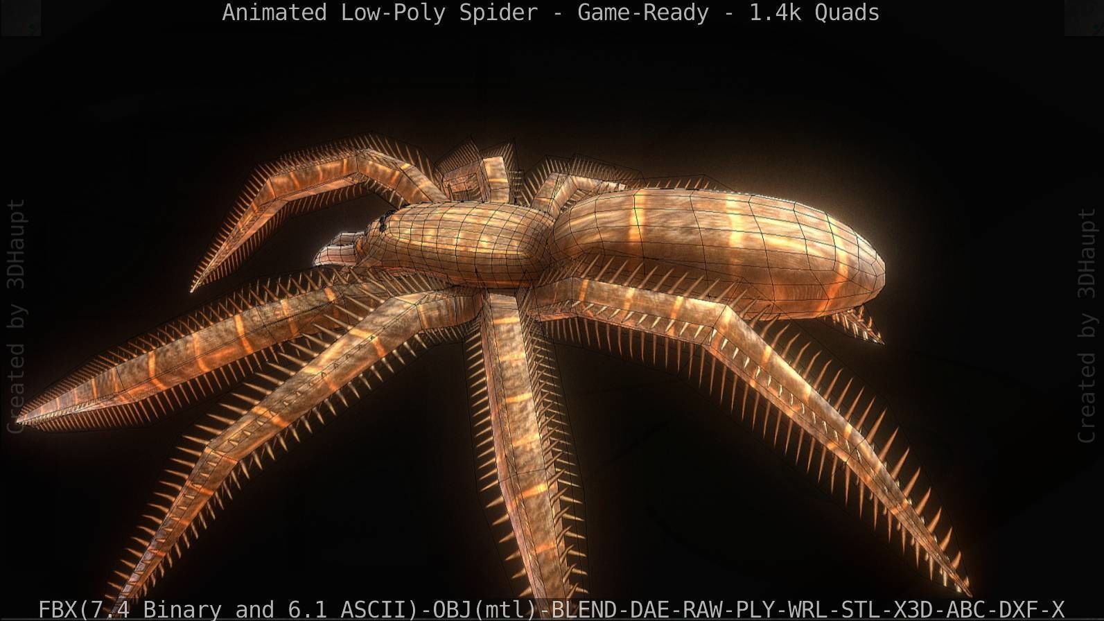 Spider Rigged and Game Ready Low-poly 3D model_112
