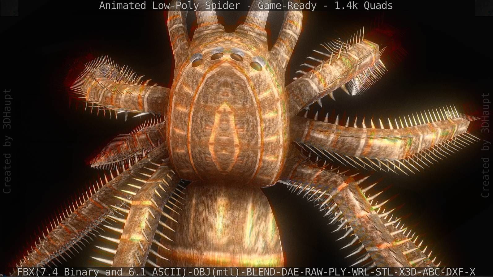 Spider Rigged and Game Ready Low-poly 3D model_78