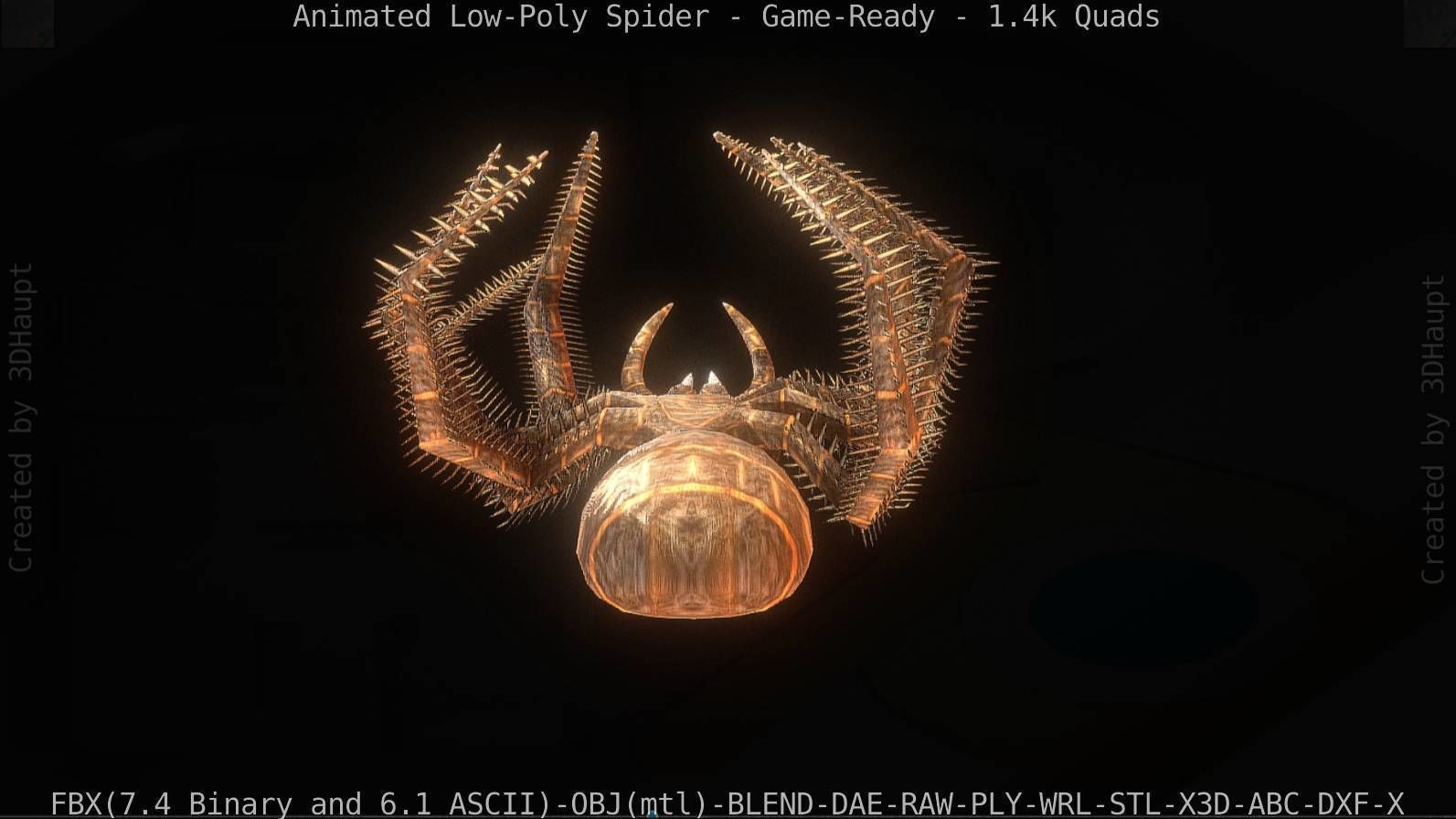Spider Rigged and Game Ready Low-poly 3D model_17