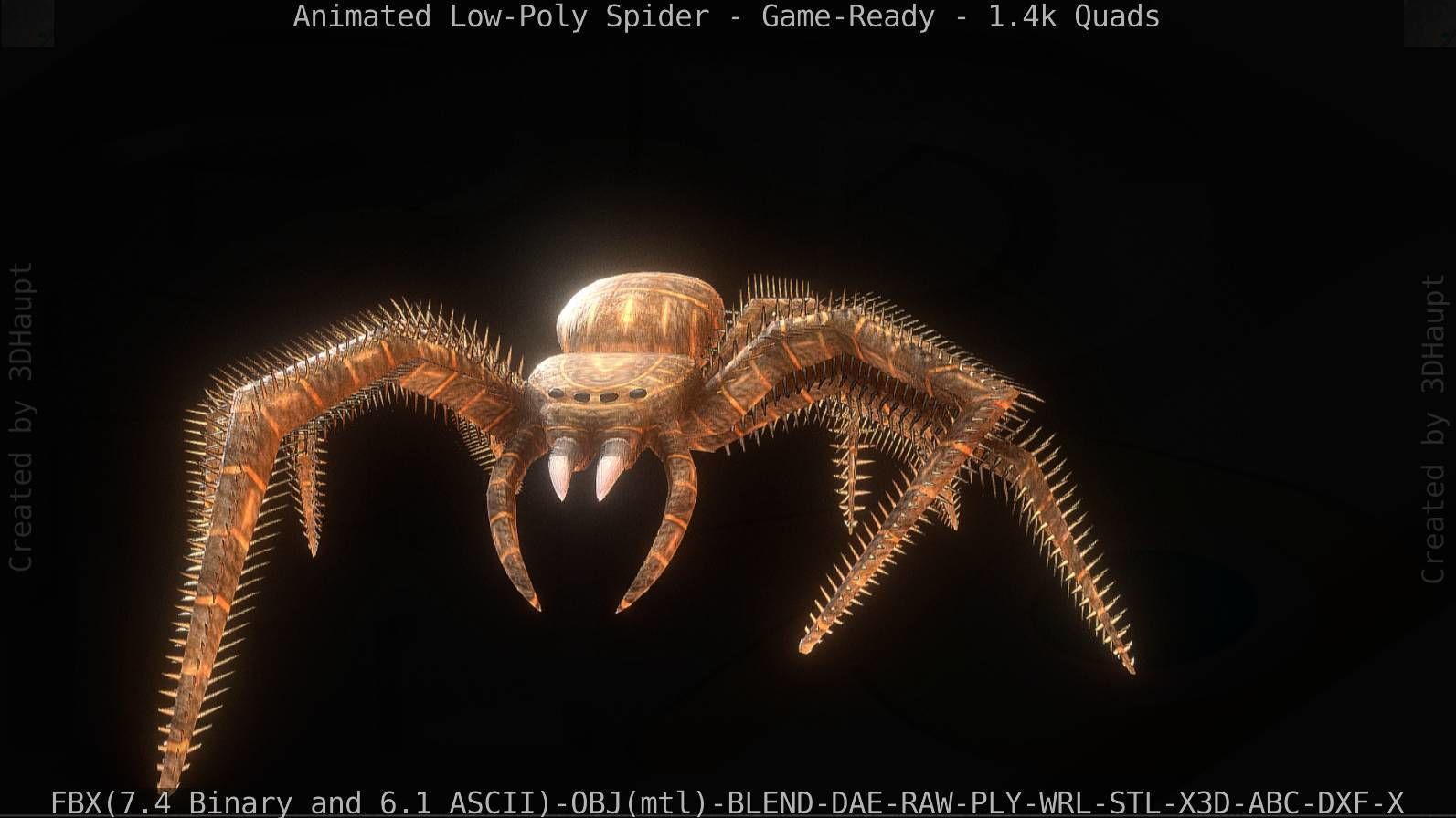 Spider Rigged and Game Ready Low-poly 3D model_54