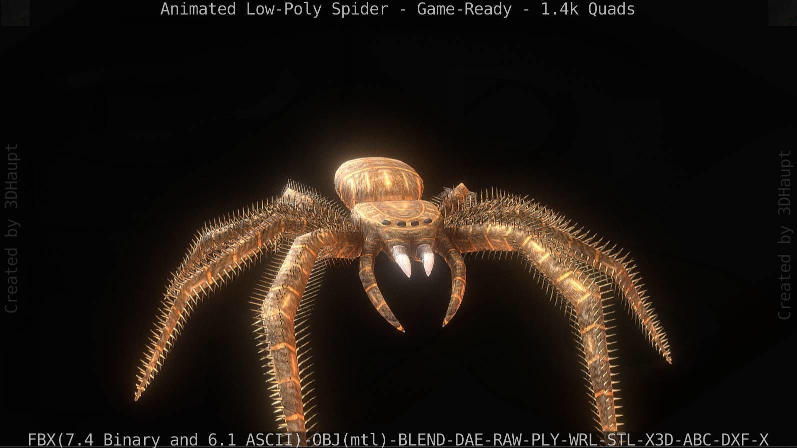 Spider Rigged and Game Ready Low-poly 3D model_99