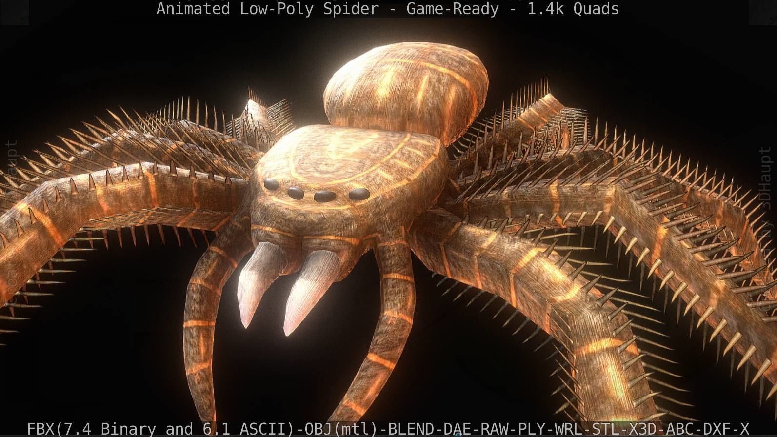 Spider Rigged and Game Ready Low-poly 3D model_51
