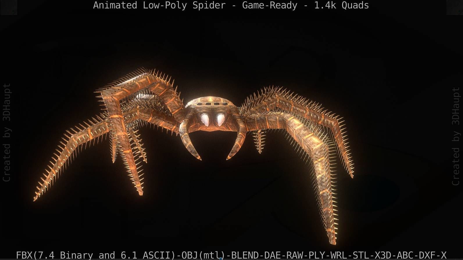 Spider Rigged and Game Ready Low-poly 3D model_57
