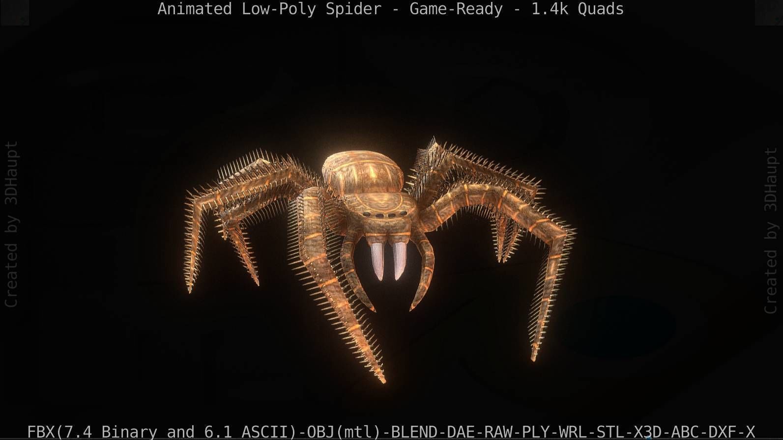 Spider Rigged and Game Ready Low-poly 3D model_96