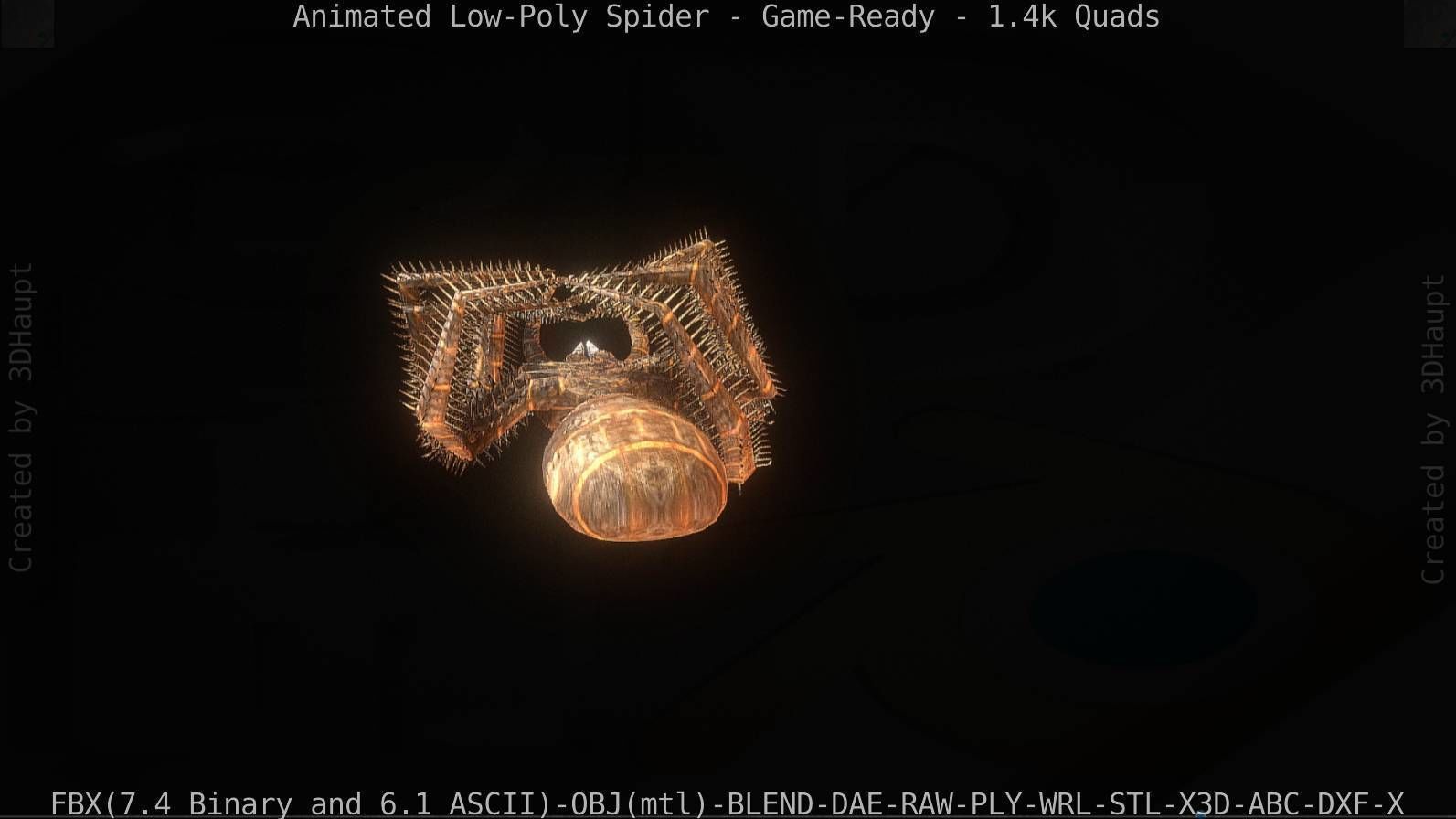 Spider Rigged and Game Ready Low-poly 3D model_22