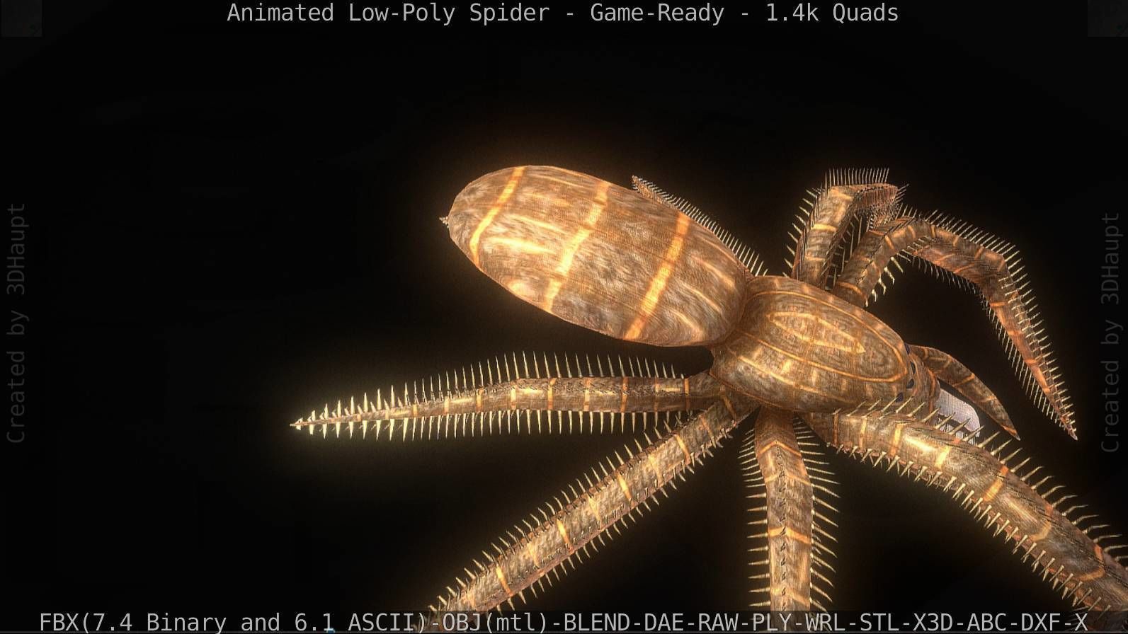 Spider Rigged and Game Ready Low-poly 3D model_33