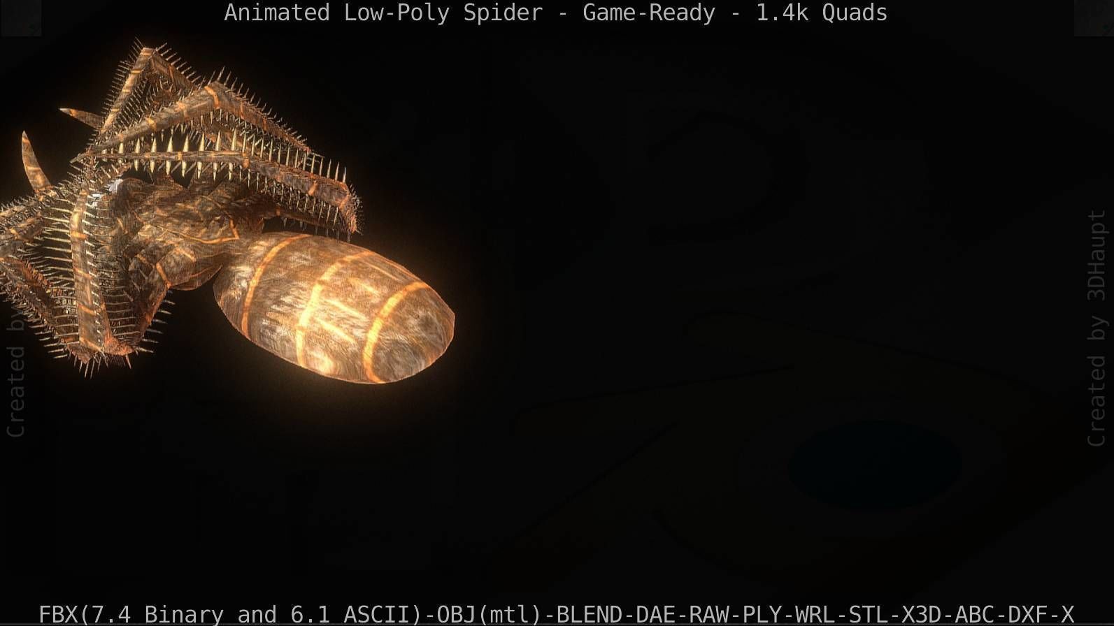 Spider Rigged and Game Ready Low-poly 3D model_23