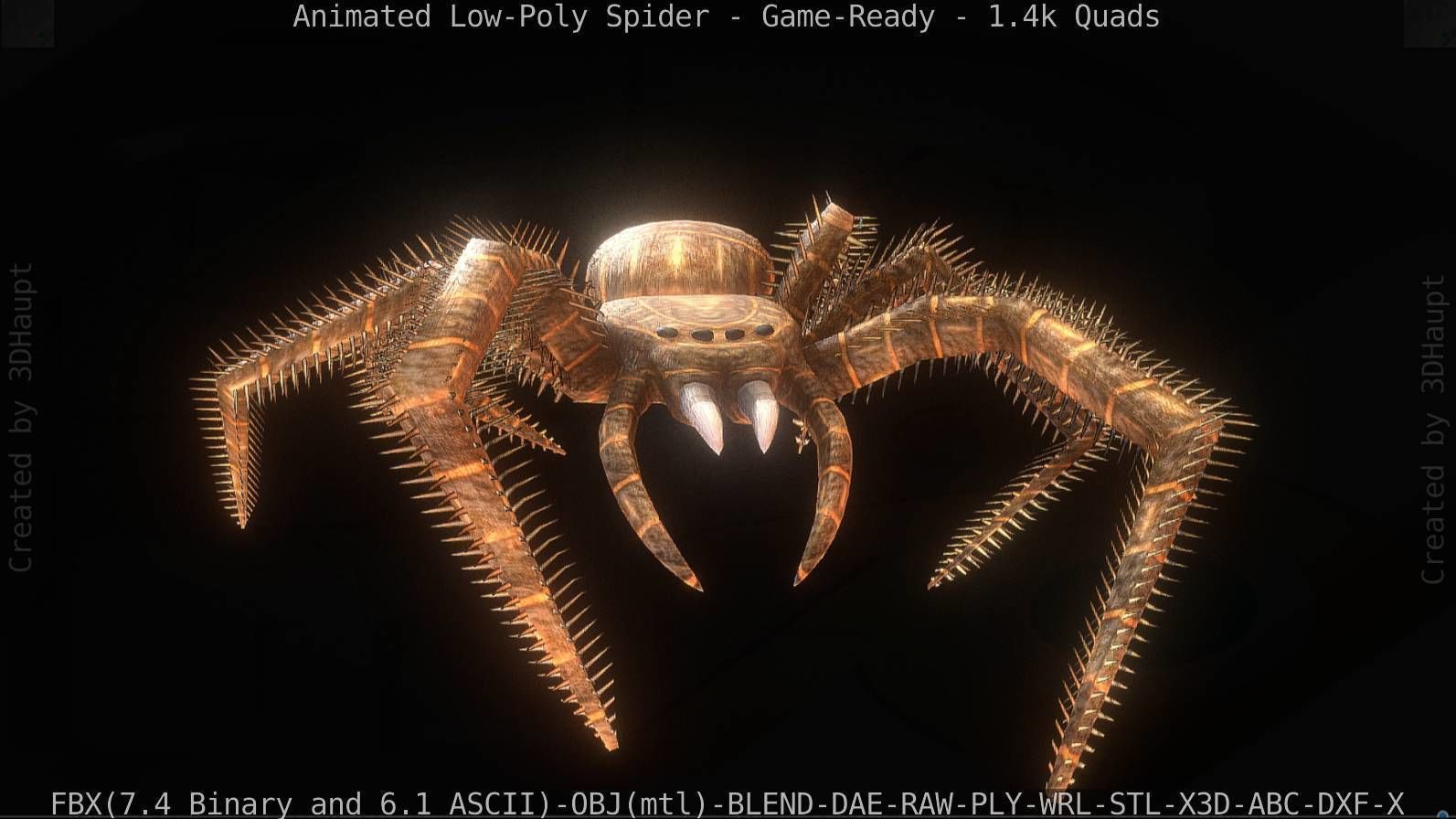 Spider Rigged and Game Ready Low-poly 3D model_20