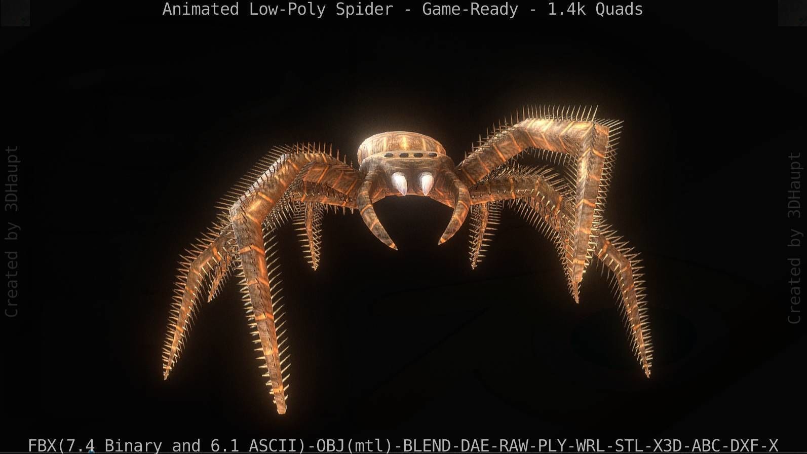 Spider Rigged and Game Ready Low-poly 3D model_100