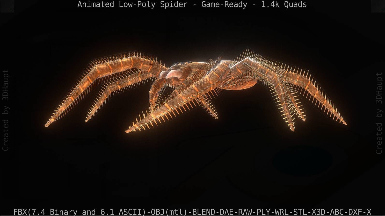 Spider Rigged and Game Ready Low-poly 3D model_111