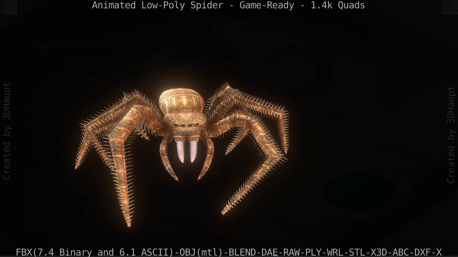 Spider Rigged and Game Ready Low-poly 3D model_98