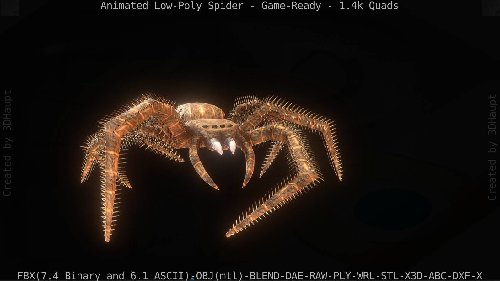 Spider Rigged and Game Ready Low-poly 3D model_47